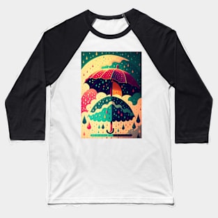 Umbrellas and Rain Drops Baseball T-Shirt